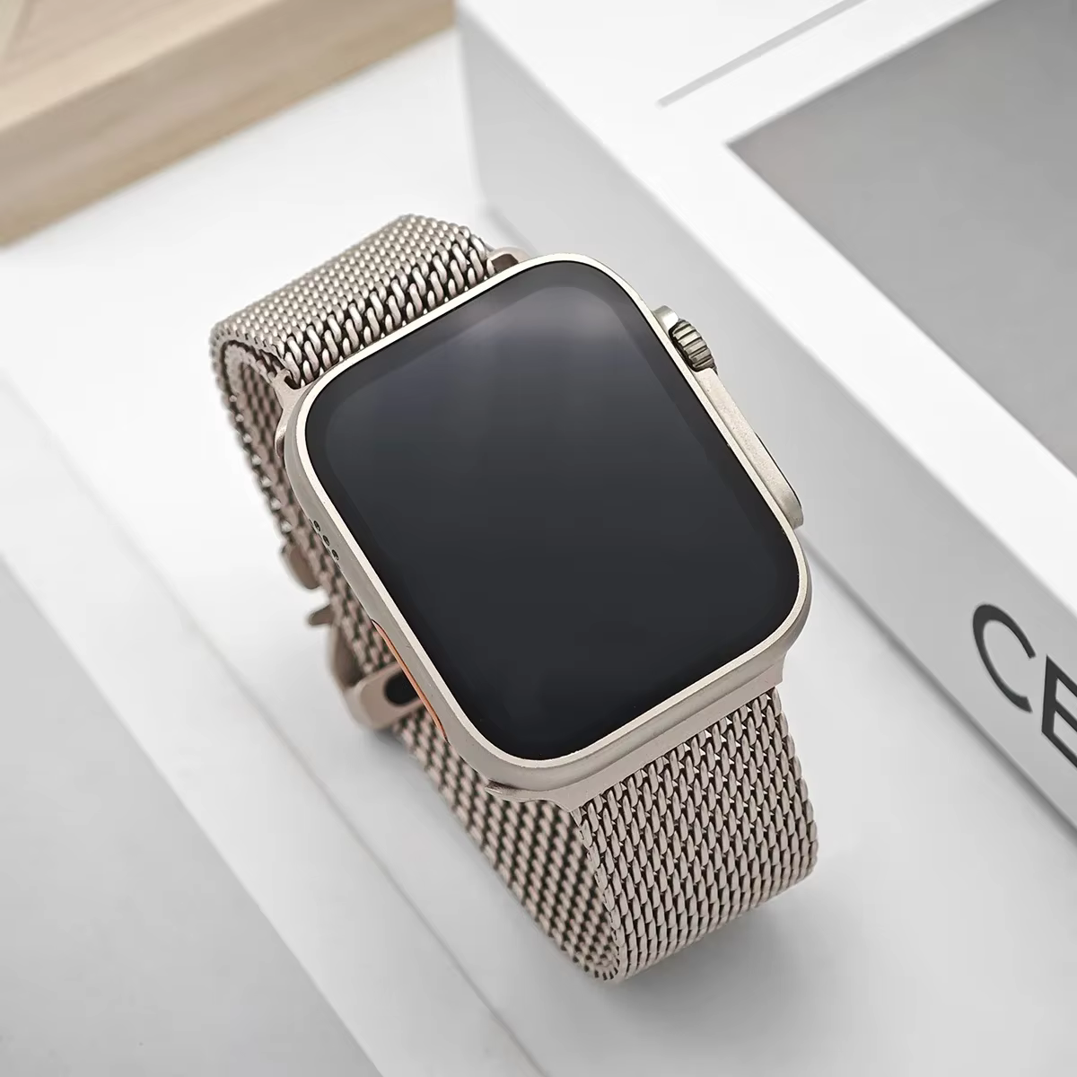 Bracelet à boucle milanaise en métal pour Apple Watch Ultra 2