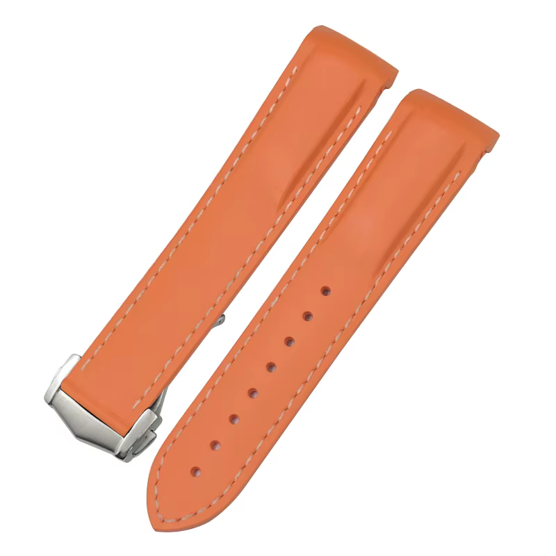 Bracelet de montre incurvé en caoutchouc