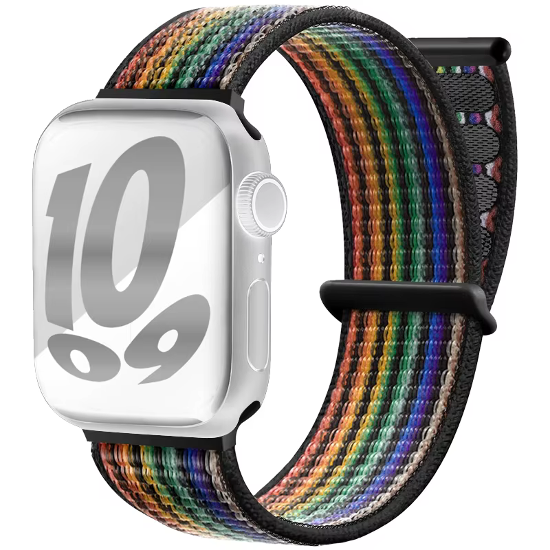 2 paquets de bracelets de montre en Nylon Sport arc-en-ciel compatibles avec Apple Watch 38mm 40mm 41mm 42mm 44mm 45mm 46mm 49mm pour le jour de la fierté