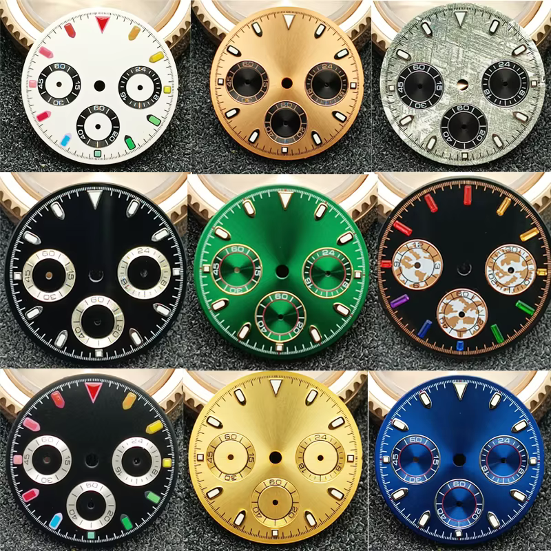 Cadran de montre VK63 lumineux vert de haute qualité