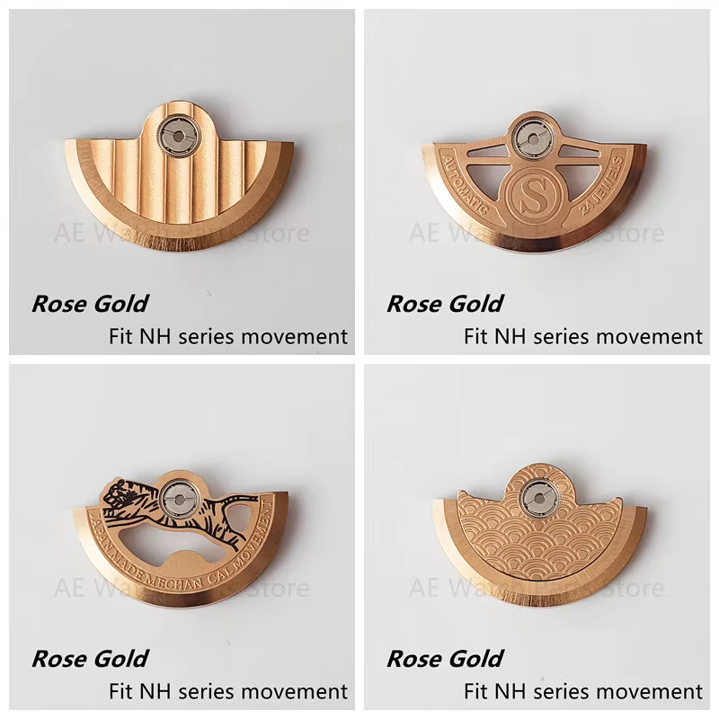 Pièces de Rotor de mouvement de montre en or Rose, Rotor NH35