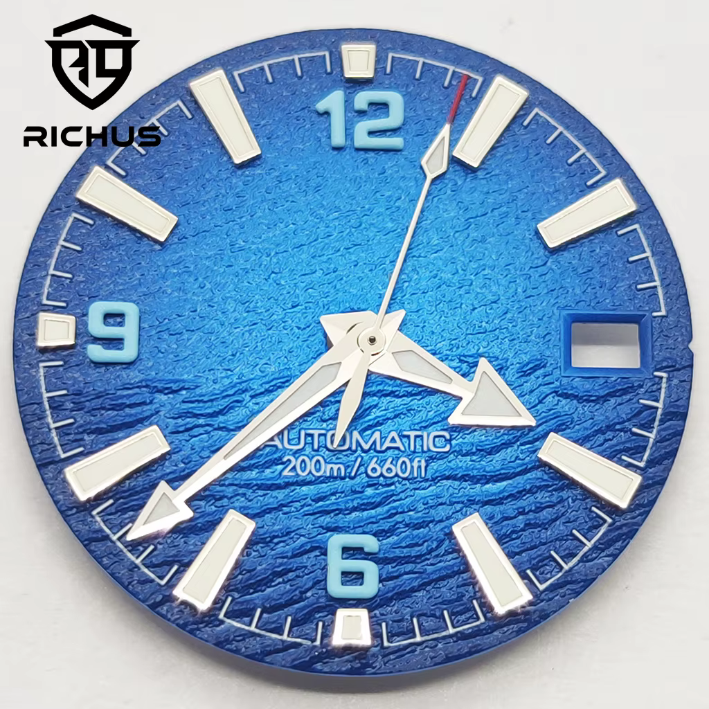 RICHUS – cadran de montre bleu 28.5mm