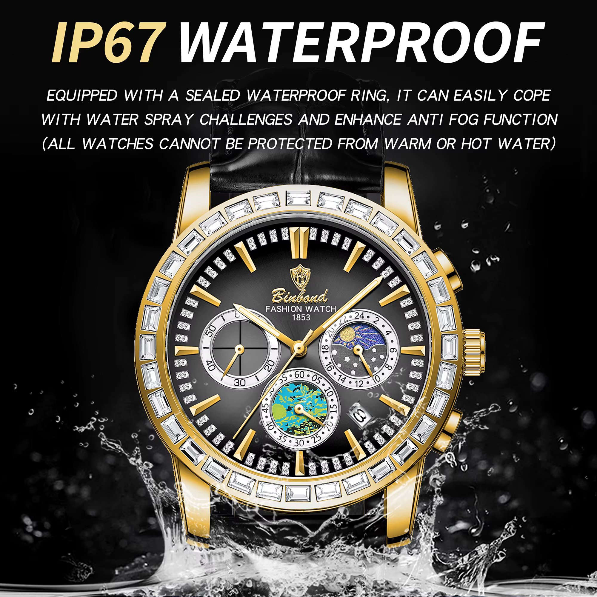 Montres à quartz chronographe BINBOND pour hommes