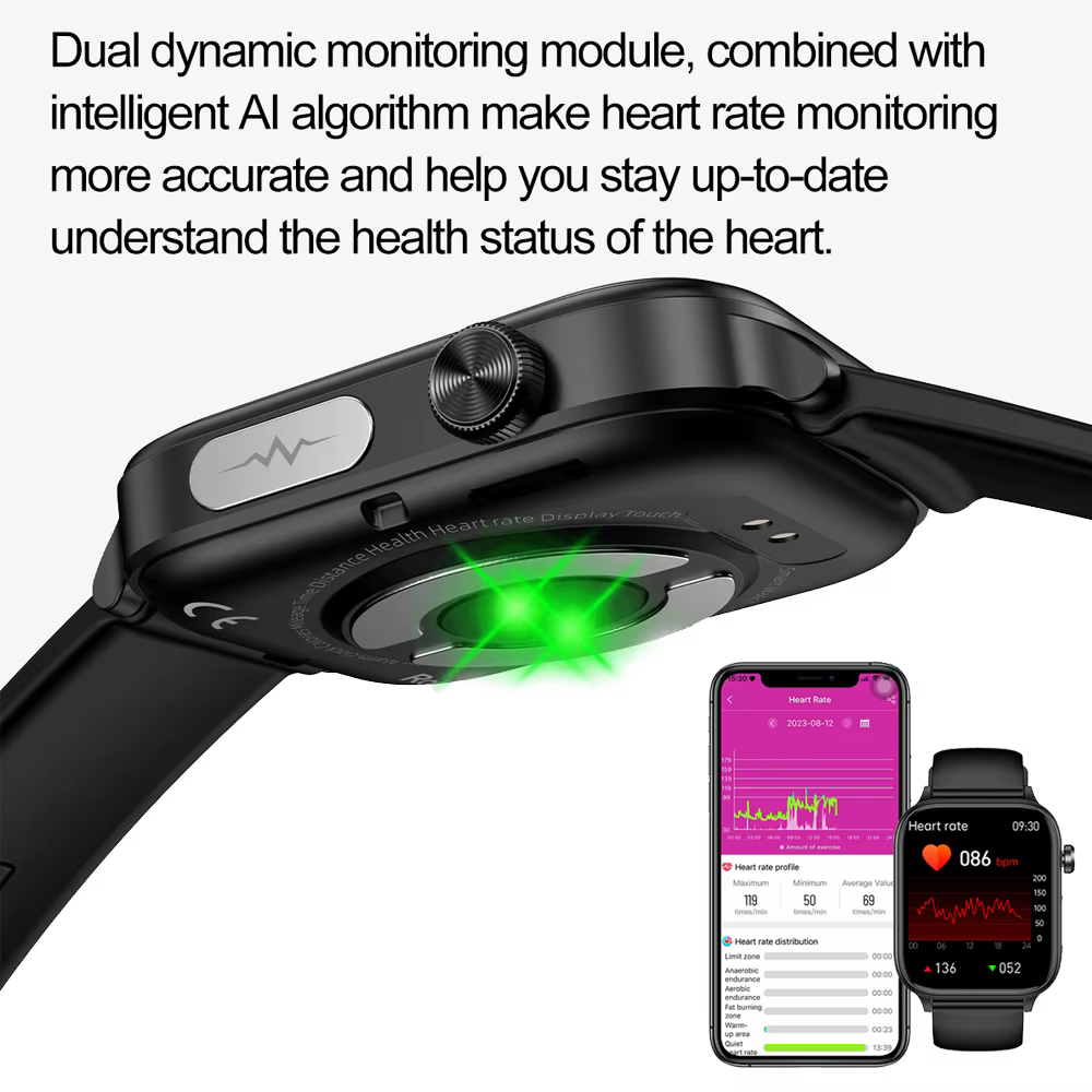 Nouvelle montre connectée 2025 pour hommes et femmes avec surveillance 24h/24 de la santé