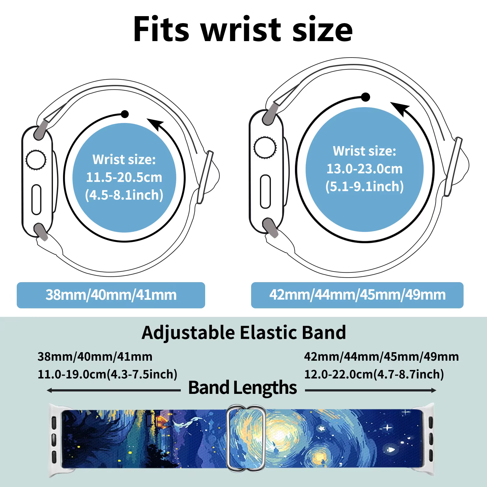 Bracelet de montre imprimé pour femme - Convient aux bracelets iWatch 38-45 mm (Série 8/7/6/5/4/3/2/1/SE)