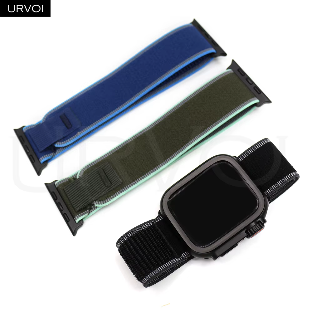 URVOI Trail Loop pour Apple Watch Band Ultra 3 2 série 1110 9 SE tissage en nylon pour bracelet iWatch fermeture d'onglet de traction légère 49mm