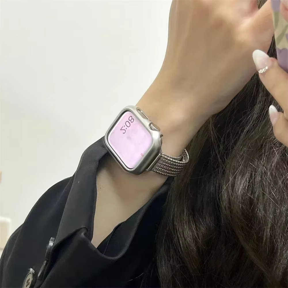 Bracelet magnétique en métal mince de luxe pour IWatch 9 8 7 SE 6