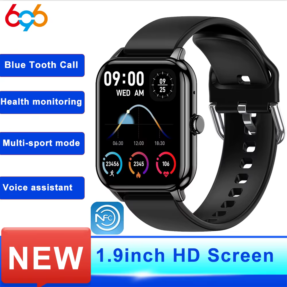 Montre connectée intelligente pour hommes et femmes avec appels Bluetooth