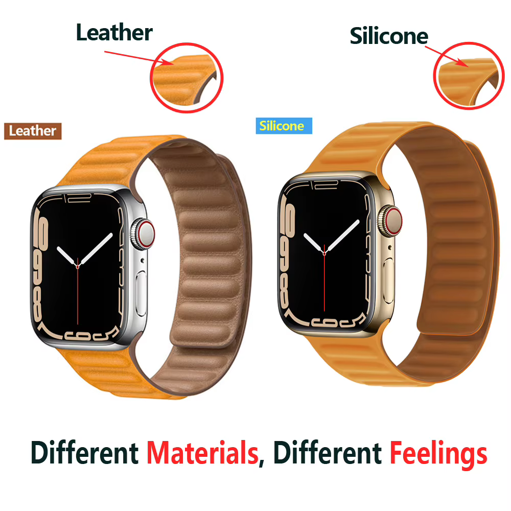 Bracelet magnétique en cuir pour Apple Watch