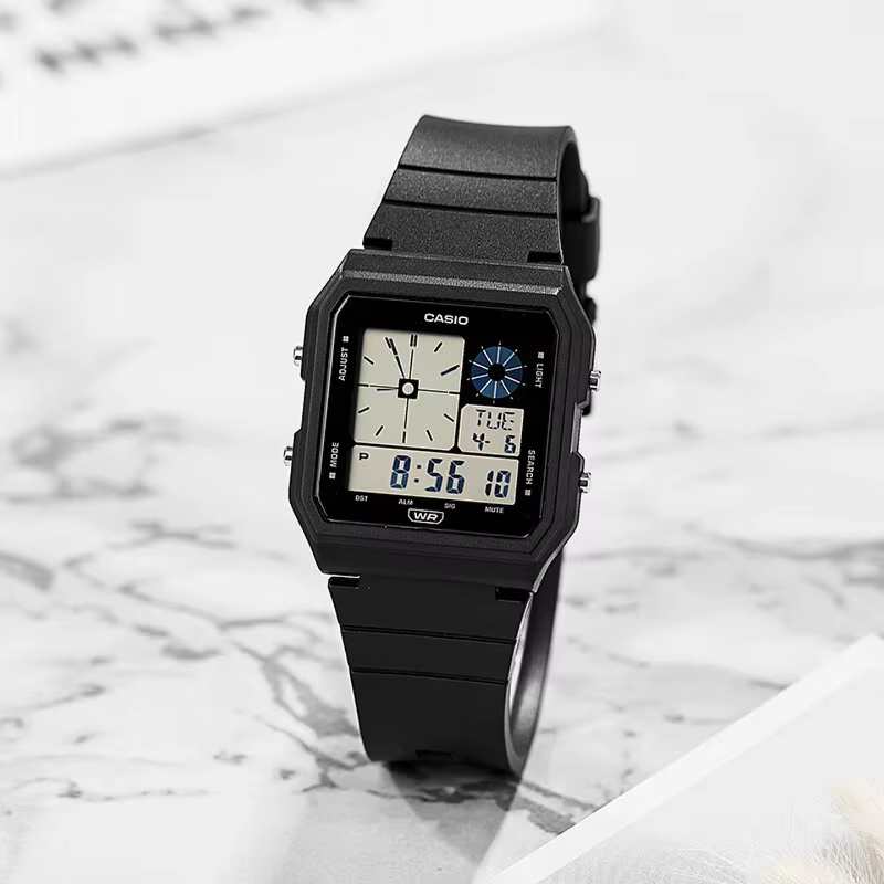 Montre-bracelet à quartz multifonctionnelle étanche CASIO LF-20W-1APF rétro à double affichage