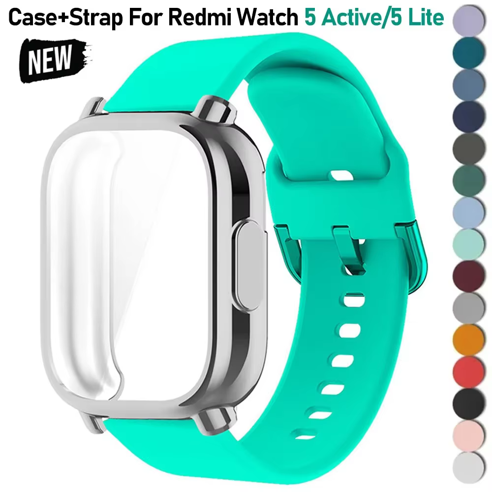 Étui de protection + bracelet en Silicone pour Xiaomi Redmi Watch 5 active/5 Lite