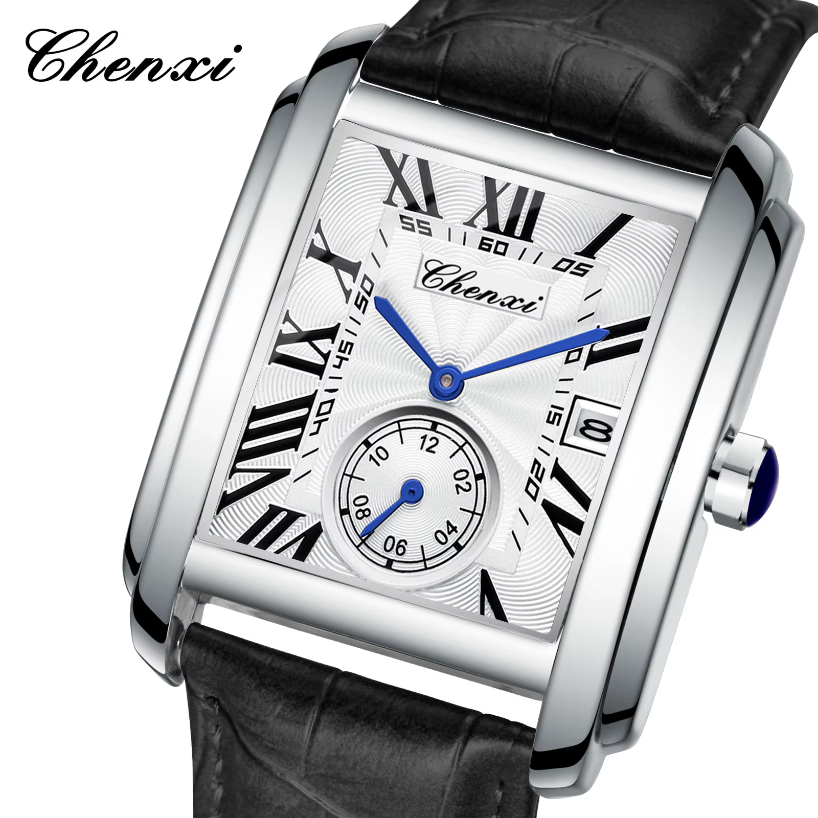 Chenxi-Montre de dehors Rectangulaire en Cuir group pour Homme