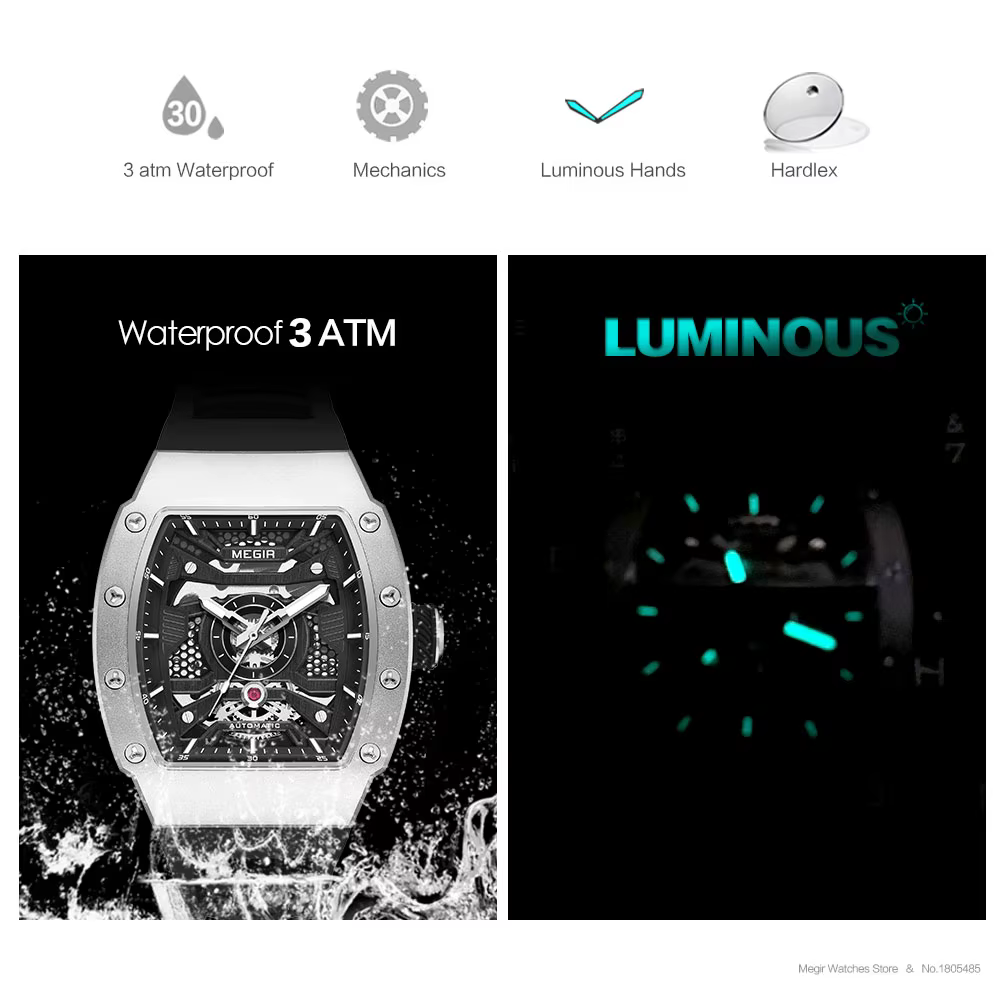 Montre mécanique automatique MEGIR pour homme
