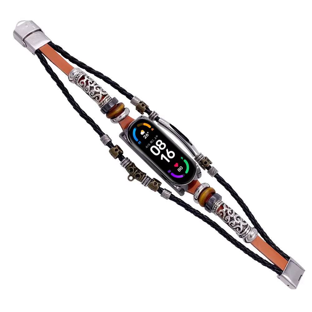 FIFATA Pour Xiaomi Mi Band 7/6/5 Vintage Bracelet Montre Intelligente