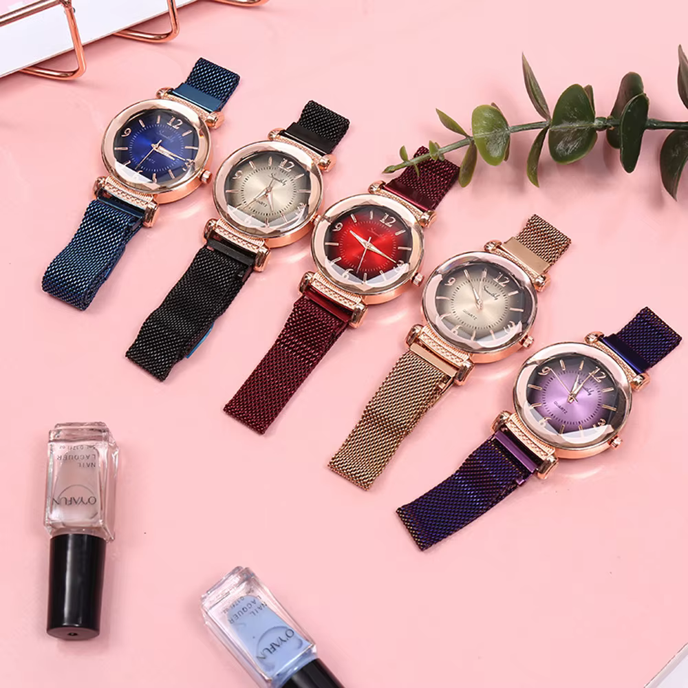 Milan aimant boucle femmes montre mode sauvage nouvelle montre-bracelet de luxe dames géométrique chiffre romain Quartz mouvement horloge