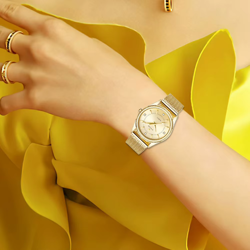 Wwoor-Montre-bracelet en or pour femme