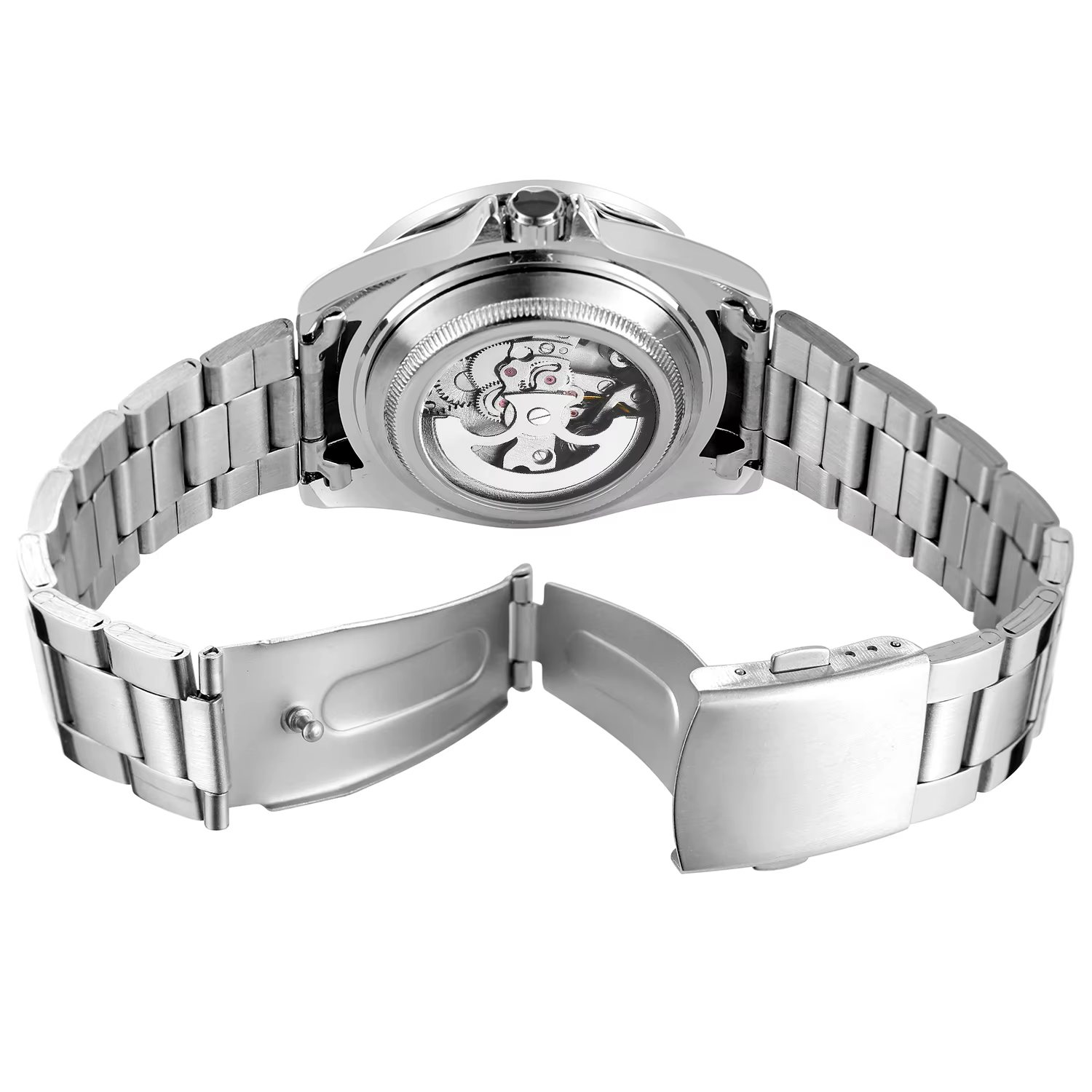 T-WINNER classiques diamants colorés montres mécaniques pour hommes mouvement automatique 3ATM étanche en acier inoxydable haut de gamme de luxe