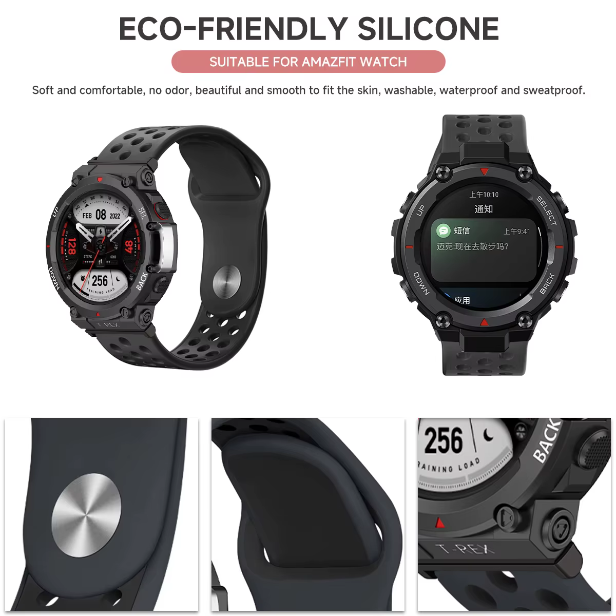 Ceintures pour Amazfit T Rex Trex 2 Pro Correa Bracelet respirant pour Huami