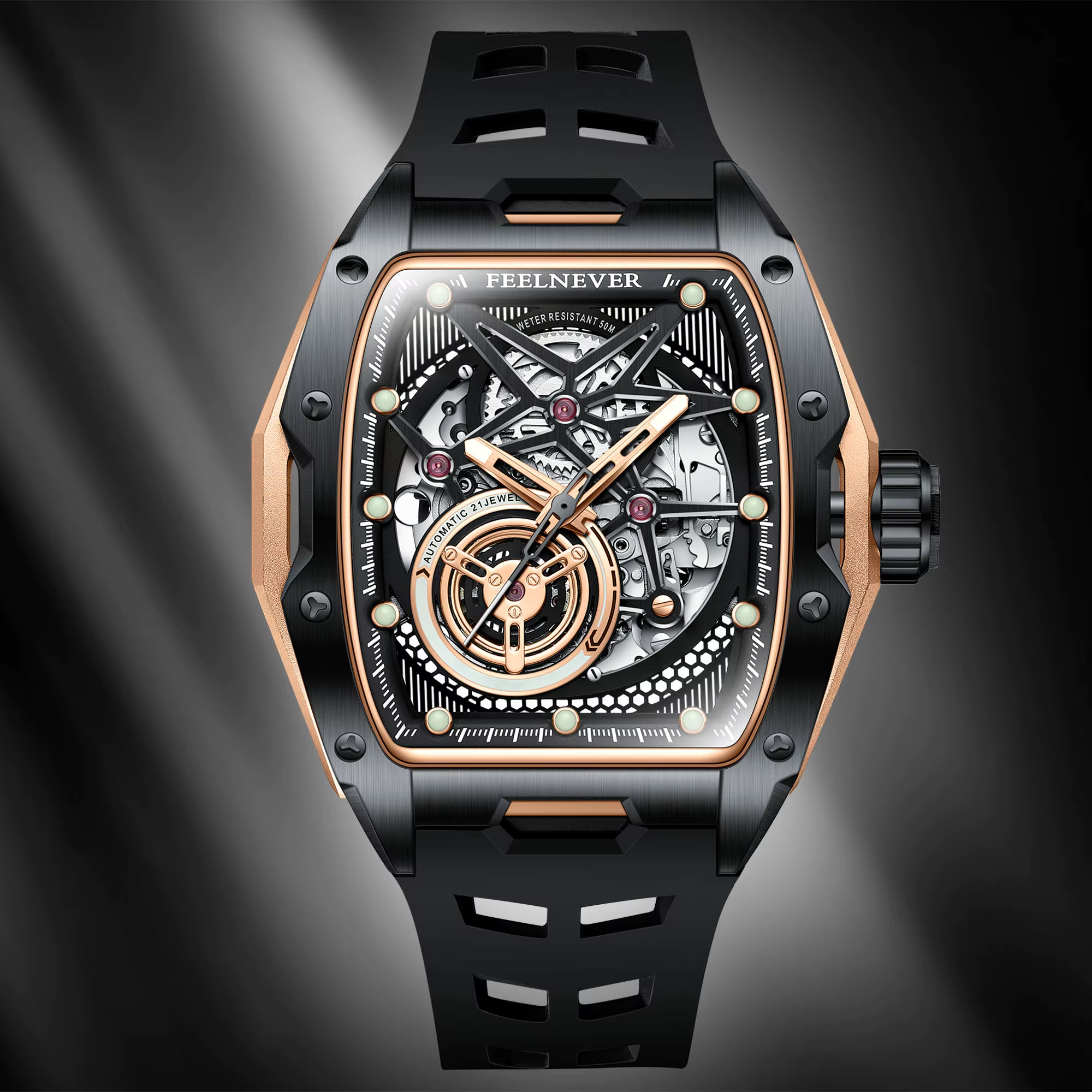 Hollow Tourbillon montres pour hommes montre automatique de luxe