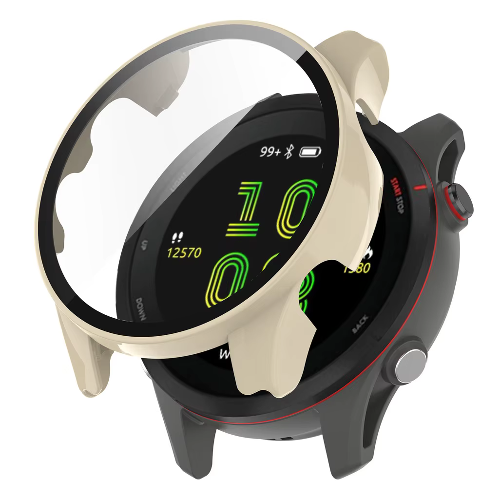 Pour Garmin Forerunner 255 255s 265 265s 165 musique 965 cadre PC dur pare-chocs housse + HD mince verre trempé anti-rayures