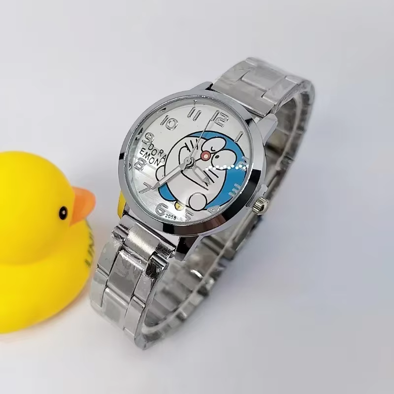 Montre Anime Doraemon Or et Argent pour Enfants