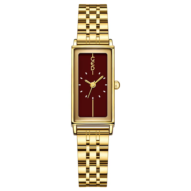 Montres pour femmes tendance de la mode bande rectangulaire en acier inoxydable étanche montre à quartz haut de gamme