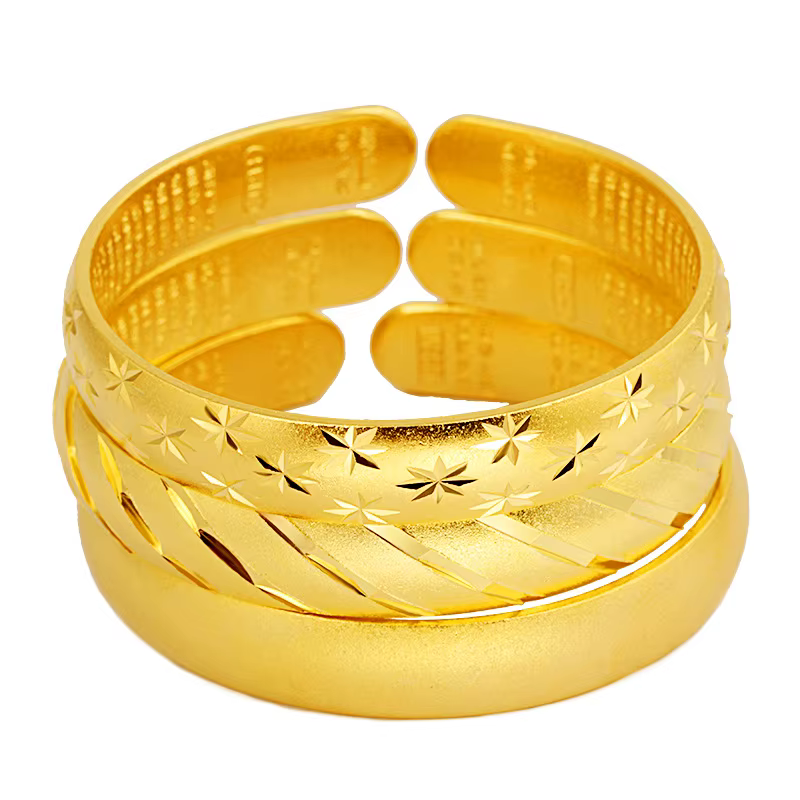 Bracelet en or jaune 24 carats pour femmes, élégant, pluie de météores, gypsophile, bijoux fins, cadeau d'anniversaire et de mariage