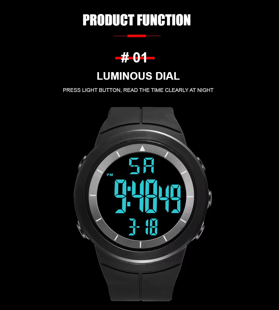 Montre de Sport militaire numérique pour hommes