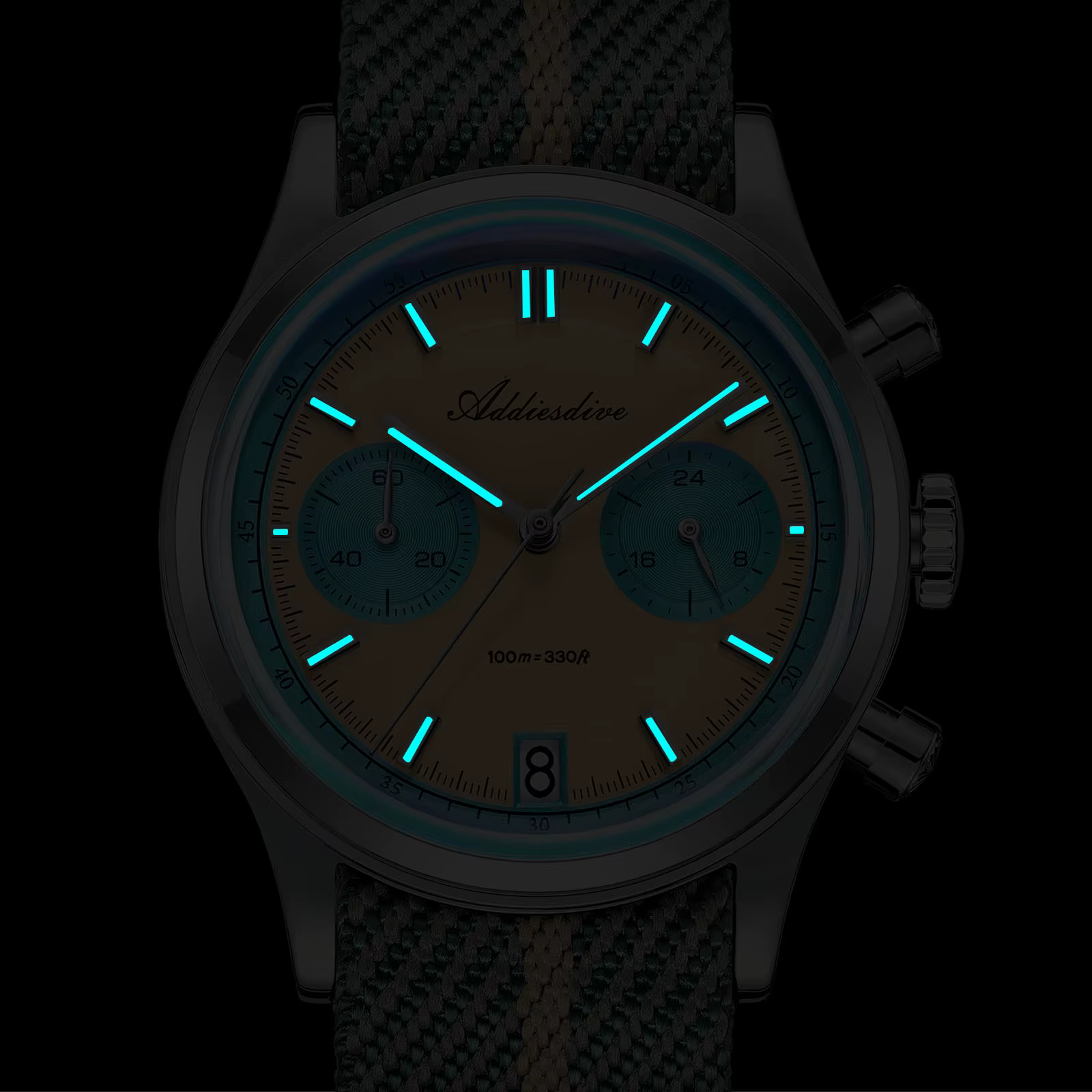 ADDIESDIVE offre spéciale AD2095 montres pour hommes multifonction chronographe 38mm AR revêtement
