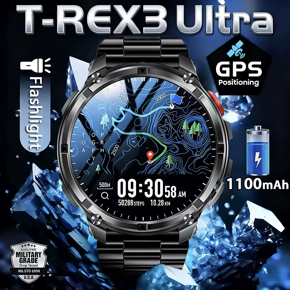 Montre connectée T-Rex3 Ultra pour hommes adultes