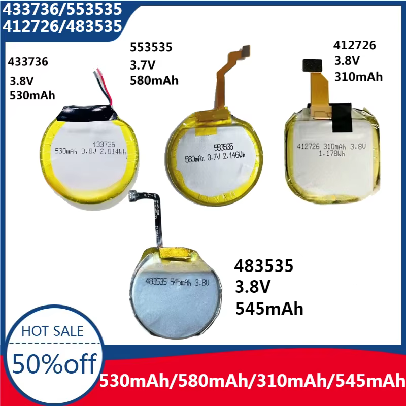 Batterie remplaçable de haute qualité, nouvelle batterie de montre efficace et fiable pour Grepow 483535 433736 412726 GRP453535 443535 553535