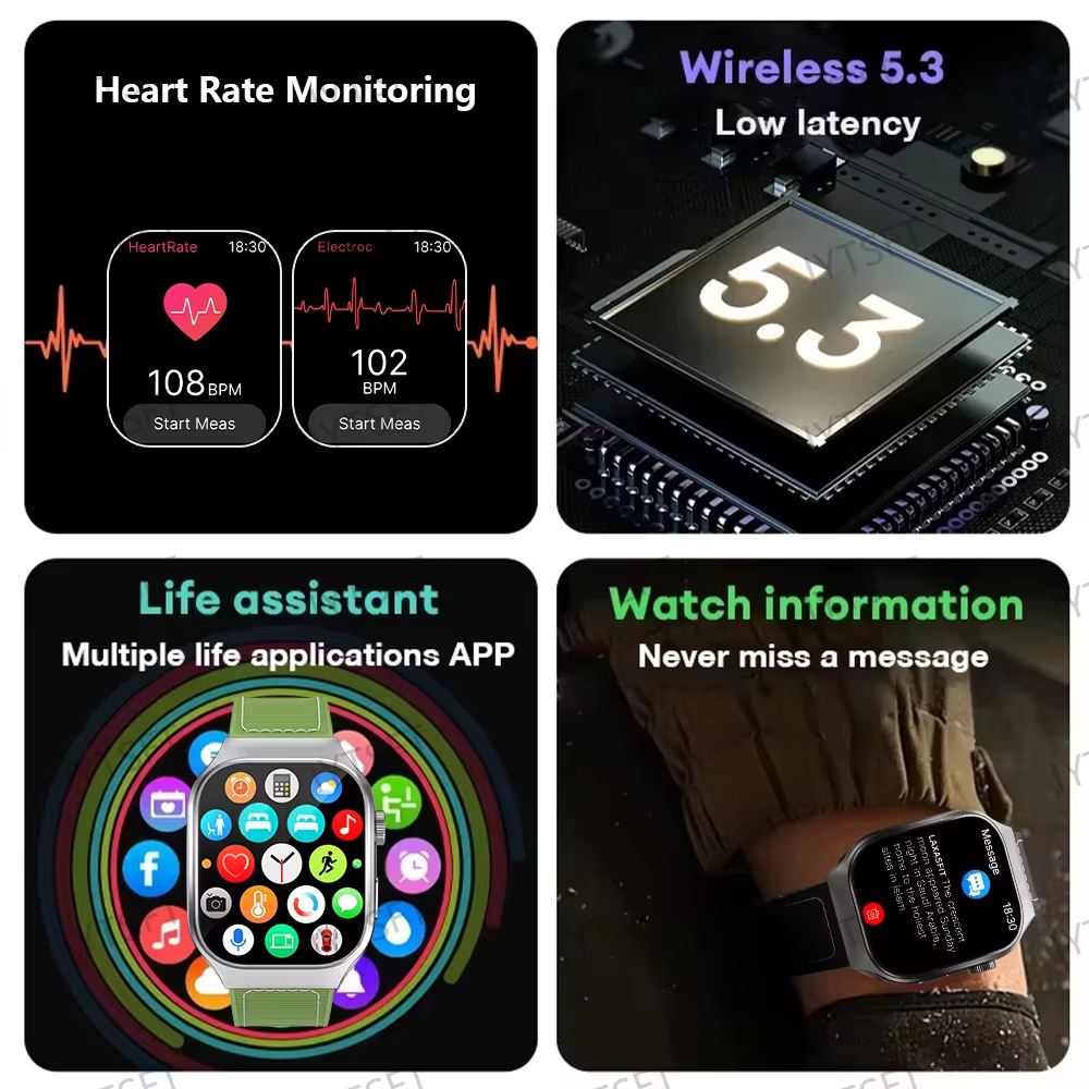 LAXASFIT 2.01 pouces écran incurvé montre intelligente pour hommes Bluetooth 5.3 HD appel plusieurs Modes de sport femme
