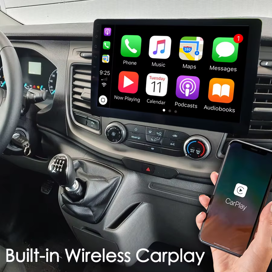Pour Ford Transit Custom Van 2020 2024 GPS 1Din Radio Autoradio 10.1 pouces écran Android 14 voiture multimédia lecteur vidéo Carplay
