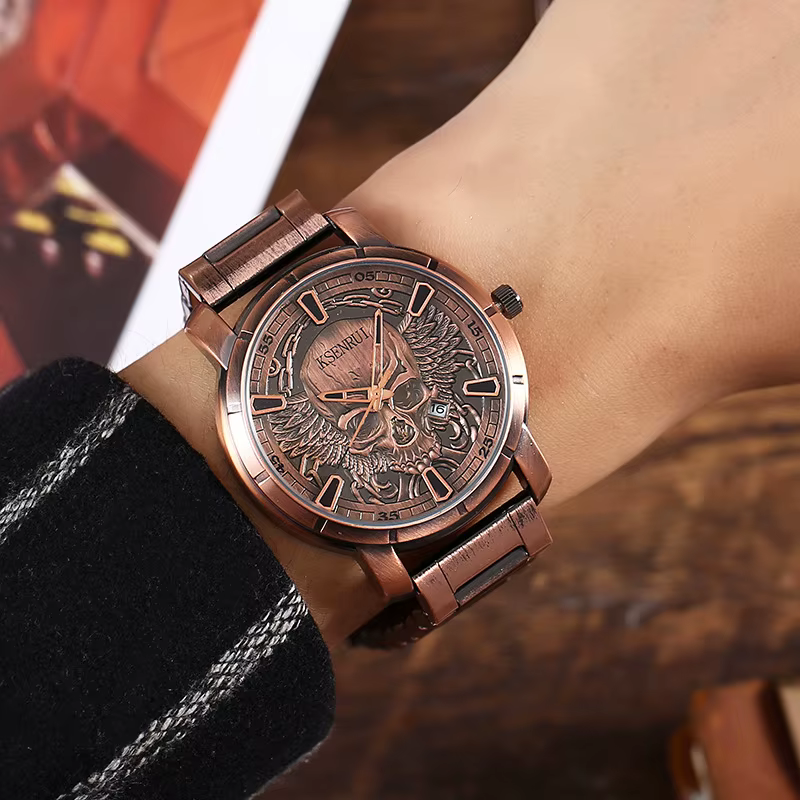 Montre crâne rétro pour hommes