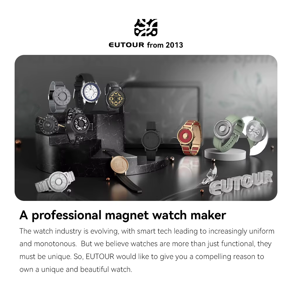 EUTOUR 2025 Nouvelle montre-bracelet à quartz magnétique pour femme - Montre élégante