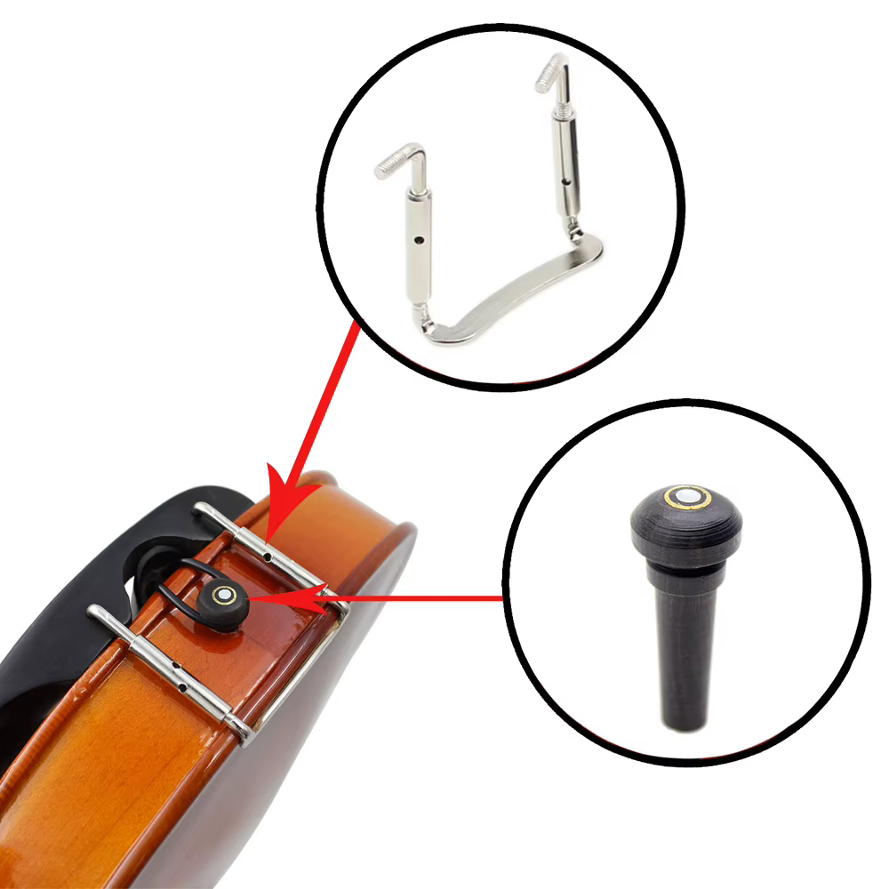 Ensemble de 15 pièces d'accessoires pour violon, avec cordier, ULde queue, pointe de queue, vis d'assistance au ruisseau, colonne sonore, chevalet, 4 chevilles de réglage, airs fins