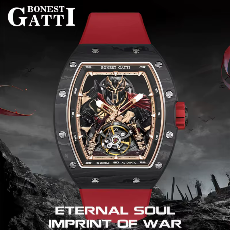 BONEST GATTI nouvelle marque supérieure hommes montre automatique en Fiber de carbone mécanique montre-bracelet