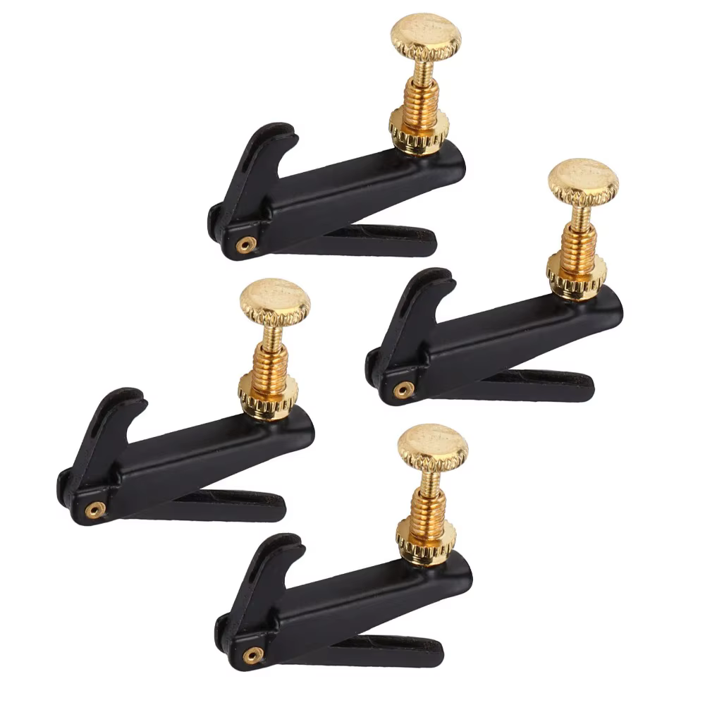 4 pièces en métal Accordeurs de précision pour violon Accordeur de cordes Noir Pièces de violon Accessoire pour violon Ajusteur de cordes Pour violon 3/4-4/4 