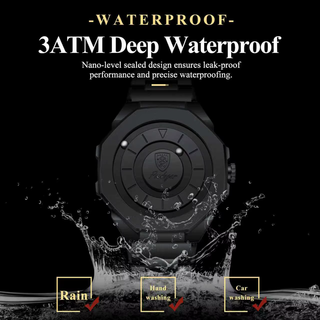 POEDAGAR haute qualité montre de luxe pour hommes étanche mode homme montre-bracelet affaires en acier inoxydable