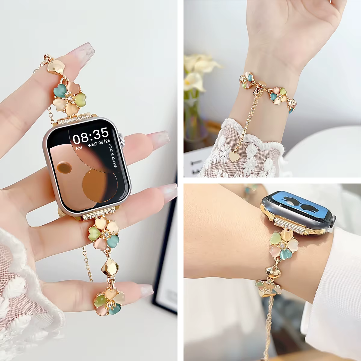 Bracelet fleuri pour Apple Watch