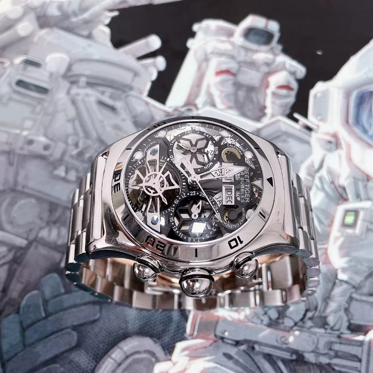 REEF TIGER-Montre de dehors existent pour Homme
