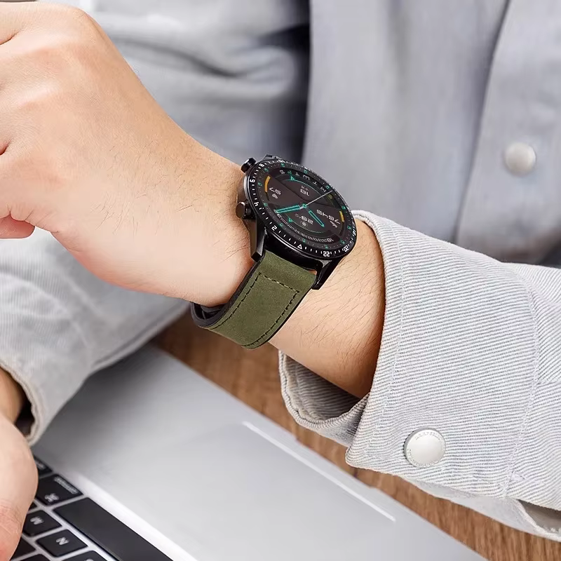 Bracelet en cuir et Silicone pour Samsung Galaxy Watch 4 5 6 7 40mm/44mm
