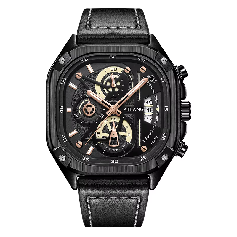 AILANG Top marque de luxe montre à Quartz décontracté mode hommes en cuir étanche automatique Tourbillon