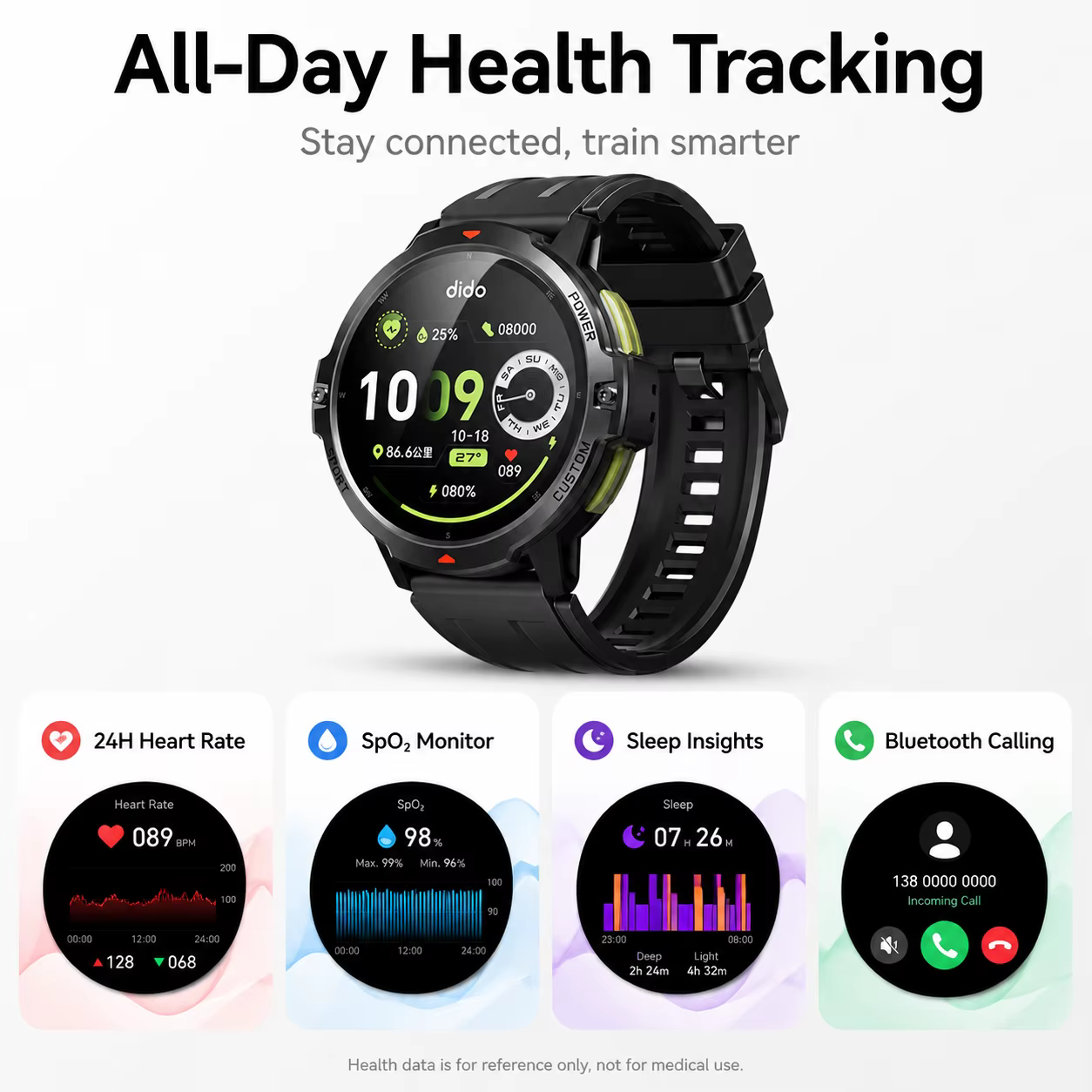 Montre connectée Dido AI Fit Pro avec GPS intégré