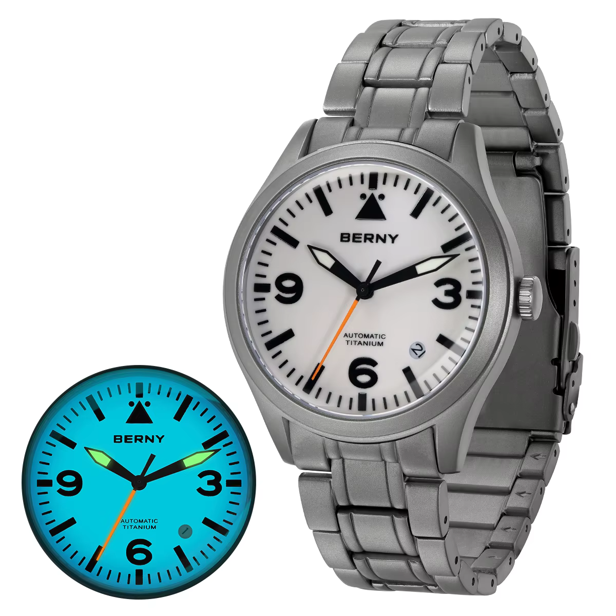 Montre mécanique en titane pour hommes BERNY Aviation