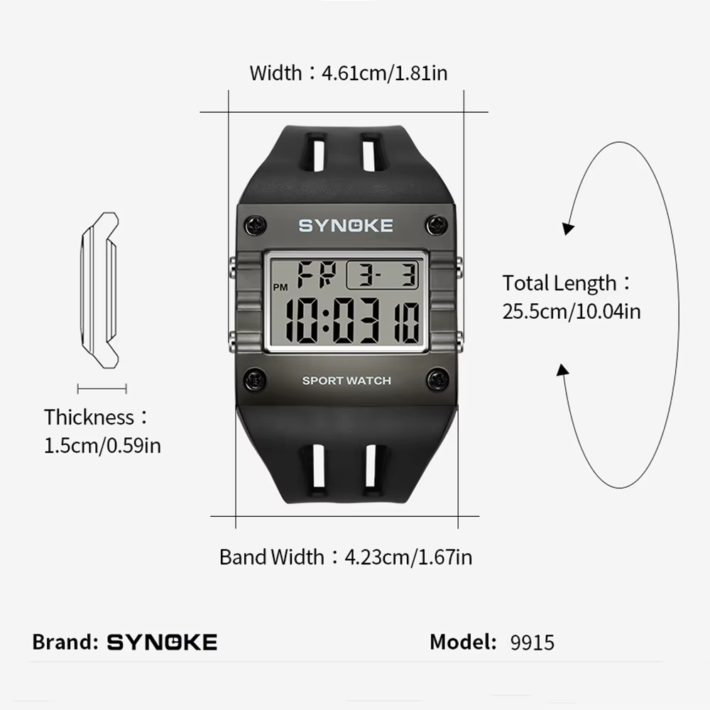 Montre de sport numérique pour homme SYNOKE