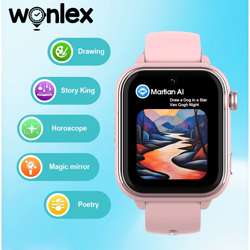 Wonlex KT37 enfants montre intelligente AI Assistant vocal GPS WiFi localisation Tracker 4G appel vidéo APP moniteur