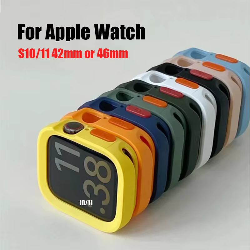 Coque de protection en silicone souple pour Apple Watch 11 10 9 8 7 6 SE 5