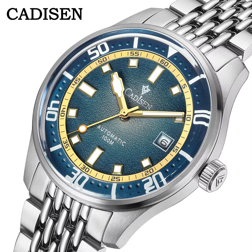 Cadisen 2026 Nouvelle Montre Mécanique pour Homme en Acier Inoxydable avec Mouvement 8215 Étanche 10 ATM Luminescente Marque de Luxe Haut de Gamme