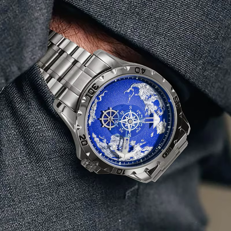 GLENAW Top marque hommes montre de luxe en acier inoxydable horloge lumineuse décontracté Chic étanche